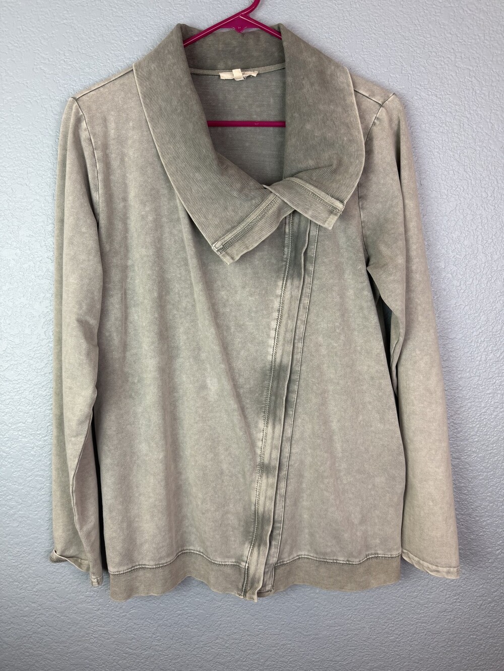 Easel Jacket Womens Small Asymmetrical Zip Collar Long Sleeve Lightweight Casual